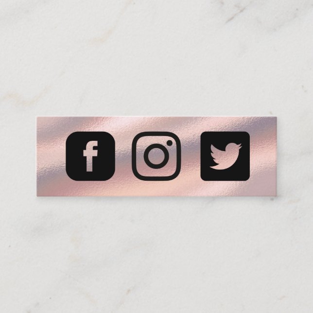 Rose Gold Social Media-Einlage Mini Visitenkarte (Vorderseite)
