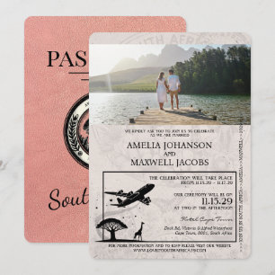 Rose Gold South Africa Faire-part de mariage de pa