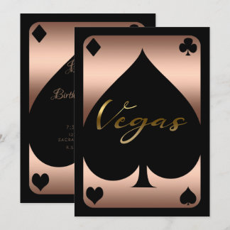 Rose Gold Spade Casino Einladung