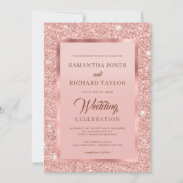 Rose Gold Sparkeln Glitzer Folie staubig pink Einladung