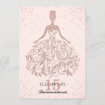 Rose Gold Sparkkleid Quinceañera Glitzer Rosa