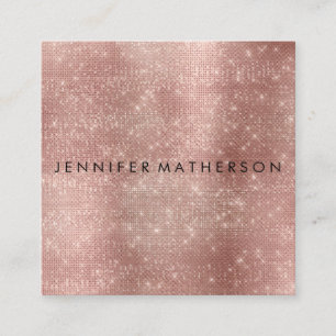 Rose Gold Sparkle Beauty Stylist Quadratische Visitenkarte