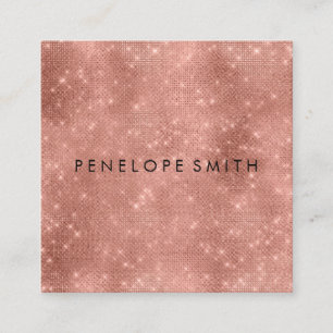 Rose Gold Sparkle Beauty Stylist Quadratische Visitenkarte