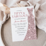 Rose Gold Sparkle Dress 50. Geburtstag Einladung<br><div class="desc">Rose Gold Sparkle Dress 50. Geburtstag Einladung - 50 & Fabulous Frauen 50. Geburtstag Party Variationen zu den Einladungen und passenden Gegenständen in unserem Shop</div>