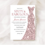 Rose Gold Sparkle Dress 60. Geburtstag Einladung<br><div class="desc">Rose Gold Sparkle Dress 60. Geburtstag Einladung 60 & Fabulous Frauen 60. Geburtstag Party Variationen zu den Einladungen und passende Artikel in unserem Shop</div>