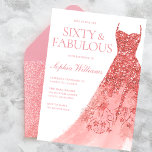 Rose Gold Sparkle Dress 60. Geburtstagsparty Einladung<br><div class="desc">Rose Gold Sparkle Dress 60. Geburtstagsparty 60 & fabelhafte Einladung Variationen zu den Einladungen und passenden Gegenständen in unserem Shop</div>