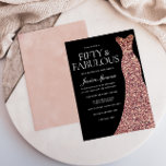 Rose Gold Sparkle Dress Black 50. Geburtstagsparty Einladung<br><div class="desc">Rose Gold Sparkle Dress Schwarz 50. Geburtstagsparty Einladung - 50 & Fabulous Frauen 50. Geburtstag Party Variationen zu der Einladung und passende Artikel in unserem Shop</div>