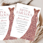 Rose Gold Sparkle Dress Frauen 50. Geburtstagspart Einladung<br><div class="desc">Rose Gold Sparkle Dress Frauen 50. Geburtstagsparty - 50 & Fabulous Frauen 50. Geburtstagsparty Variation zu den Einladungen und passenden Gegenständen in unserem Shop</div>