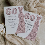 Rose Gold Sparkle Dress Frauen 60. Geburtstagspart Einladung<br><div class="desc">Rose Gold Sparkle Dress Frauen 60. Geburtstagsparty Einladung Variationen zu den Einladungen und passenden Gegenständen in unserem Shop</div>