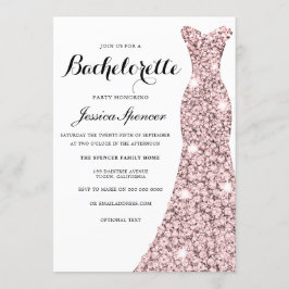 Rose Gold Sparkle Dress Junggeselinnen-Abschied la Einladung