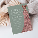 Rose Gold Sparkle Dress Sage 50. Geburtstagsparty Einladung<br><div class="desc">Rose Gold Sparkle Dress Sage 50. Geburtstagsfeier Einladung - 50 & Fabulous Frauen 50. Geburtstagsparty Variation zu den Einladungen und passenden Gegenständen in unserem Shop</div>