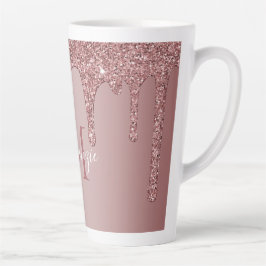 Rose Gold Sparkle Drilling Glitzer Monogram Milchtasse
