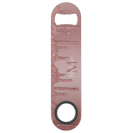 Rose Gold Sparkle Drilling Glitzer Monogram Speed Flaschenöffner