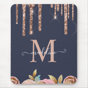 Rose Gold Sparkle Glam Glitzer Tropfen Ipad Fall Mousepad