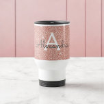 Rose Gold Sparkle Glitter Monogram Name & Initial Reisebecher<br><div class="desc">Rose Gold Sparkle Glitzer Monogram Name und Initial Coffee Tasse. Die Tasse ist das perfekte Geschenk für jemanden,  der Rose Gold Liebe.</div>