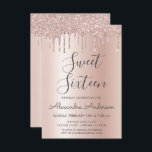 Rose Gold Sparkle Glitzer 16 . Geburtstag Geburtst Einladung<br><div class="desc">Blush Pink - Rose Gold Funkelnd Tropfen Glitzer Sweet 16 Geburtstagsparty Einladung . Das ist der perfekte Luxus 16 . Geburtstag Geburtstag Einladung für eine moderne und elegante Imitats Metallic Foil Rose Gold und Blush Pink Ombre Glitzer Sparkle Girly Geburtstagsparty. Bitte kontaktieren Sie den Designer, um passende Sonderanfertigungen zu erhalten....</div>