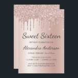 Rose Gold Sparkle Glitzer 16 . Geburtstag Geburtst Einladung<br><div class="desc">Blush Pink - Rose Gold Funkelnd Tropfen Glitzer Sweet 16 Geburtstagsparty Einladung . Dies ist die perfekte 16 . Geburtstag Geburtstagseinladung für eine moderne Rose Gold und Blush Pink Ombre Glitzer Sparkle Girly Geburtstagsparty. Bitte kontaktieren Sie den Designer,  um passende Sonderanfertigungen zu erhalten.</div>