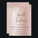 Rose Gold Sparkle Glitzer 16 . Geburtstag Geburtst Einladung<br><div class="desc">Blush Pink - Rose Gold Funkelnd Tropfen Glitzer Sweet 16 Geburtstagsparty Einladung . Das ist der perfekte Luxus 16 . Geburtstag Geburtstag Einladung für eine moderne und elegante Imitats Metallic Foil Rose Gold und Blush Pink Ombre Glitzer Sparkle Girly Geburtstagsparty. Bitte kontaktieren Sie den Designer, um passende Sonderanfertigungen zu erhalten....</div>