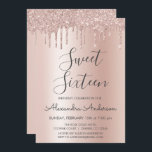 Rose Gold Sparkle Glitzer 16 . Geburtstag Geburtst Einladung<br><div class="desc">Blush Pink - Rose Gold Funkelnd Tropfen Glitzer Sweet 16 Geburtstagsparty Einladung . Das ist der perfekte Luxus 16 . Geburtstag Geburtstag Einladung für eine moderne und elegante Imitats Metallic Foil Rose Gold und Blush Pink Ombre Glitzer Sparkle Girly Geburtstagsparty. Bitte kontaktieren Sie den Designer, um passende Sonderanfertigungen zu erhalten....</div>
