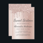 Rose Gold Sparkle Glitzer 16 . Geburtstag Geburtst Einladung<br><div class="desc">Blush Pink - Rose Gold Funkelnd Tropfen Glitzer Sweet 16 Geburtstagsparty Einladung . Dies ist die perfekte 16 . Geburtstag Geburtstagseinladung für eine moderne Rose Gold und Blush Pink Ombre Glitzer Sparkle Girly Geburtstagsparty. Bitte kontaktieren Sie den Designer,  um passende Sonderanfertigungen zu erhalten.</div>