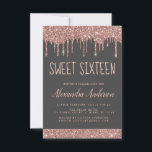 Rose Gold Sparkle Glitzer 16 . Geburtstag Geburtst Einladung<br><div class="desc">Blush Pink - Rose Gold und Kohle Grau Funkelnd Tropfen Glitzer Sweet 16 Geburtstagsparty Einladung . Dies ist die perfekte 16 . Geburtstag zum Geburtstag Einladung für eine moderne Rose Gold und Blush Sparkle Pink Glitzer Sparkle Girly Geburtstagsparty. Bitte kontaktieren Sie den Designer,  um passende Sonderanfertigungen zu erhalten.</div>
