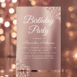 Rose Gold Sparkle Glitzer jedes Alter Geburtstag Einladung<br><div class="desc">Rosa Rosa - Rose Gold Imitate Funkelnd Glitzer Metallic Foil Custom any Age Birthday Party Einladung . Dies ist die perfekte Einladung zum Geburtstag einer modernen Rose, die mit Gold und Blush Pink Glitzer Sparkle Girly Geburtstagsparty für Ihre 13., 15., 16., 21., 30., 40., 50., 60., oder 80. Geburtstagsfeier aufwartet....</div>