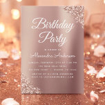 Rose Gold Sparkle Glitzer jedes Alter Geburtstag Einladung<br><div class="desc">Rosa Rosa - Rose Gold Imitate Funkelnd Glitzer Metallic Foil Custom any Age Birthday Party Einladung . Dies ist die perfekte Einladung zum Geburtstag einer modernen Rose, die mit Gold und Blush Pink Glitzer Sparkle Girly Geburtstagsparty für Ihre 13., 15., 16., 21., 30., 40., 50., 60., oder 80. Geburtstagsfeier aufwartet....</div>