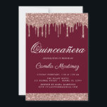 Rose Gold Sparkle Glitzer Quinceñera Feier Einladung<br><div class="desc">Blush Pink - Rose Gold und Burgund Marsala Funkelnd Driving Glitzer Quinceañera Celebration 15. Geburtstagsparty Einladung . Das ist die perfekte elegante Quinceañera Feier Einladung für eine moderne Girly Rose Gold und Blush Sparkle Pink Glitzer Sparkle Girly fünfzehnte (fünfzehn) Geburtstagsparty. Bitte kontaktieren Sie den Designer, um passende Sonderanfertigungen zu erhalten....</div>