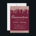 Rose Gold Sparkle Glitzer Quinceñera Feier Einladung<br><div class="desc">Blush Pink - Rose Gold und Burgund Marsala Funkelnd Driving Glitzer Quinceañera Celebration 15. Geburtstagsparty Einladung . Das ist die perfekte elegante Quinceañera Feier Einladung für eine moderne Girly Rose Gold und Blush Sparkle Pink Glitzer Sparkle Girly fünfzehnte (fünfzehn) Geburtstagsparty. Bitte kontaktieren Sie den Designer, um passende Sonderanfertigungen zu erhalten....</div>