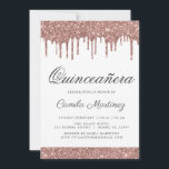 Rose Gold Sparkle Glitzer Quinceñera Feier Einladung<br><div class="desc">Blush Pink - Rose Gold und White Funkelnd Driving Glitzer Quinceañera Celebration 15. Geburtstagsparty Einladung . Das ist die perfekte elegante Quinceañera Feier Einladung für eine moderne Girly Rose Gold und Blush Sparkle Pink Glitzer Sparkle Girly fünfzehnte (fünfzehn) Geburtstagsparty. Bitte kontaktieren Sie den Designer,  um passende Sonderanfertigungen zu erhalten.</div>