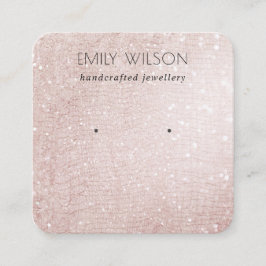Rose Gold Sparkle Glitzer Shiny Earring Display Quadratische Visitenkarte