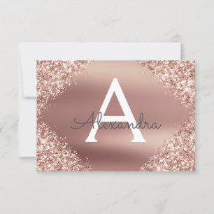 Rose Gold Sparkle Glitzer Sweet 16 Save the Date