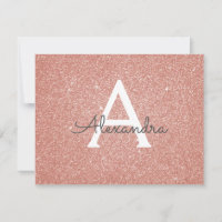 Rose Gold Sparkle Glitzer Sweet 16 Save the Date
