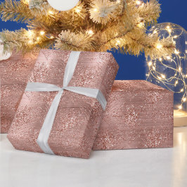 Rose Gold Sparkle Glitzer Trendy Geschenk für sie Geschenkpapier