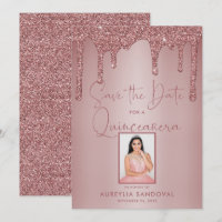 Rose Gold Sparkle Glitzer Tropfen Quinceañera