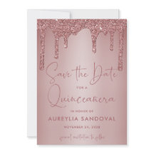 Rose Gold Sparkle Glitzer Tropfen Quinceañera