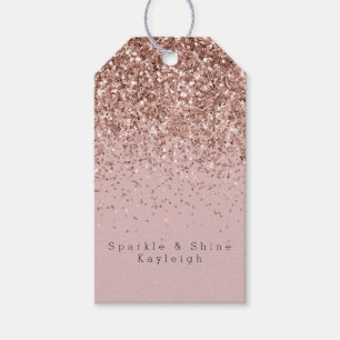 Rose Gold Sparkle Imitats Glitzer Geschenkanhänger