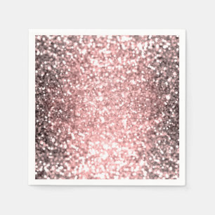 Rose Gold Sparkle Lights Girls Glittery Sparkly Serviette