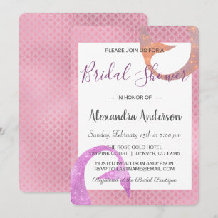 Rose Gold Sparkle Meerjungfrau Brautdusche Einladu Einladung