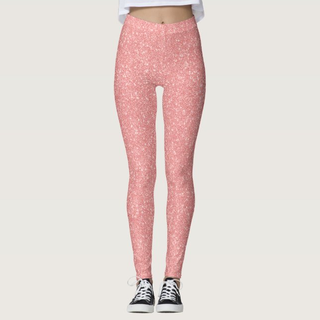 Rose Gold Sparkle Pattern – Luxury Blush Metallic  Leggings (Vorderseite)
