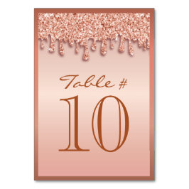 Rose Gold-Sparkle-Treiber-Tischnummer für Tropfen Tischnummer