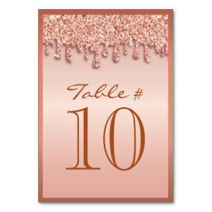 Rose Gold-Sparkle-Treiber-Tischnummer für Tropfen Tischnummer