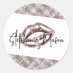 Rose Gold Sparkone Glitzer Tropfen Runder Aufkleber