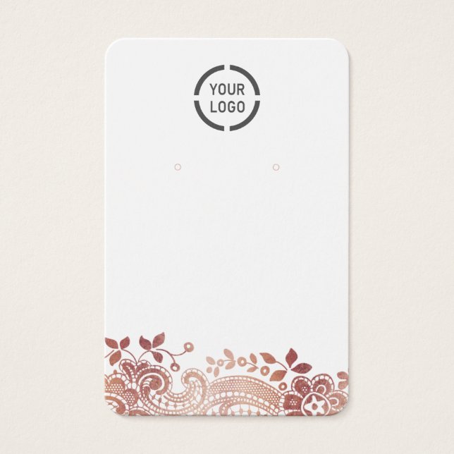 Rose Gold Spitze Logo-Ohrring-Anzeige (Vorderseite)