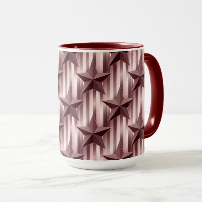 Rose Gold Stars Strickte Combo-Tasse Tasse (VorderseiteRechts)