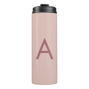 Rose Gold Staub Modernes Monogramm Anfangsbuchstab Thermosbecher