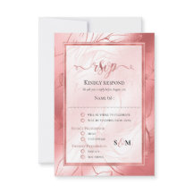 Rose Gold staubige Rose rosa uAwg Antwortkarte
