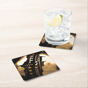 Rose Gold Steampunk Rechteckiger Pappuntersetzer