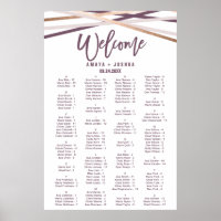 Rose Gold Streamer Alphabetisches Seetabelle