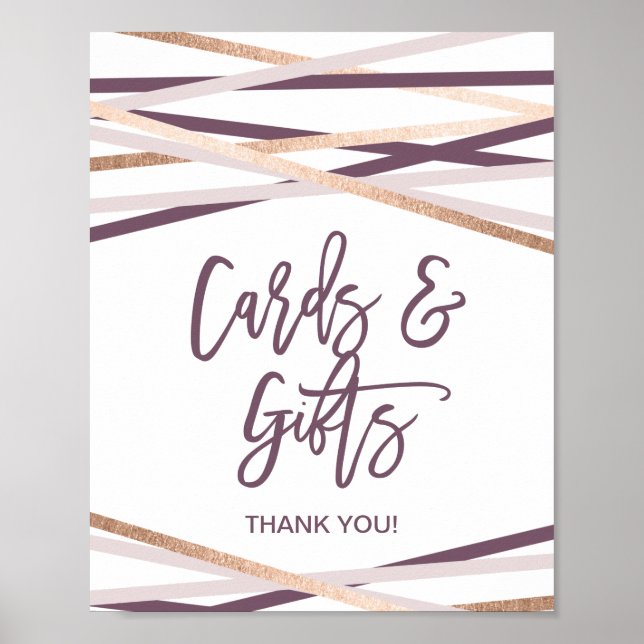 Rose Gold Streamers Karten und Geschenkzeichen Poster (Vorne)